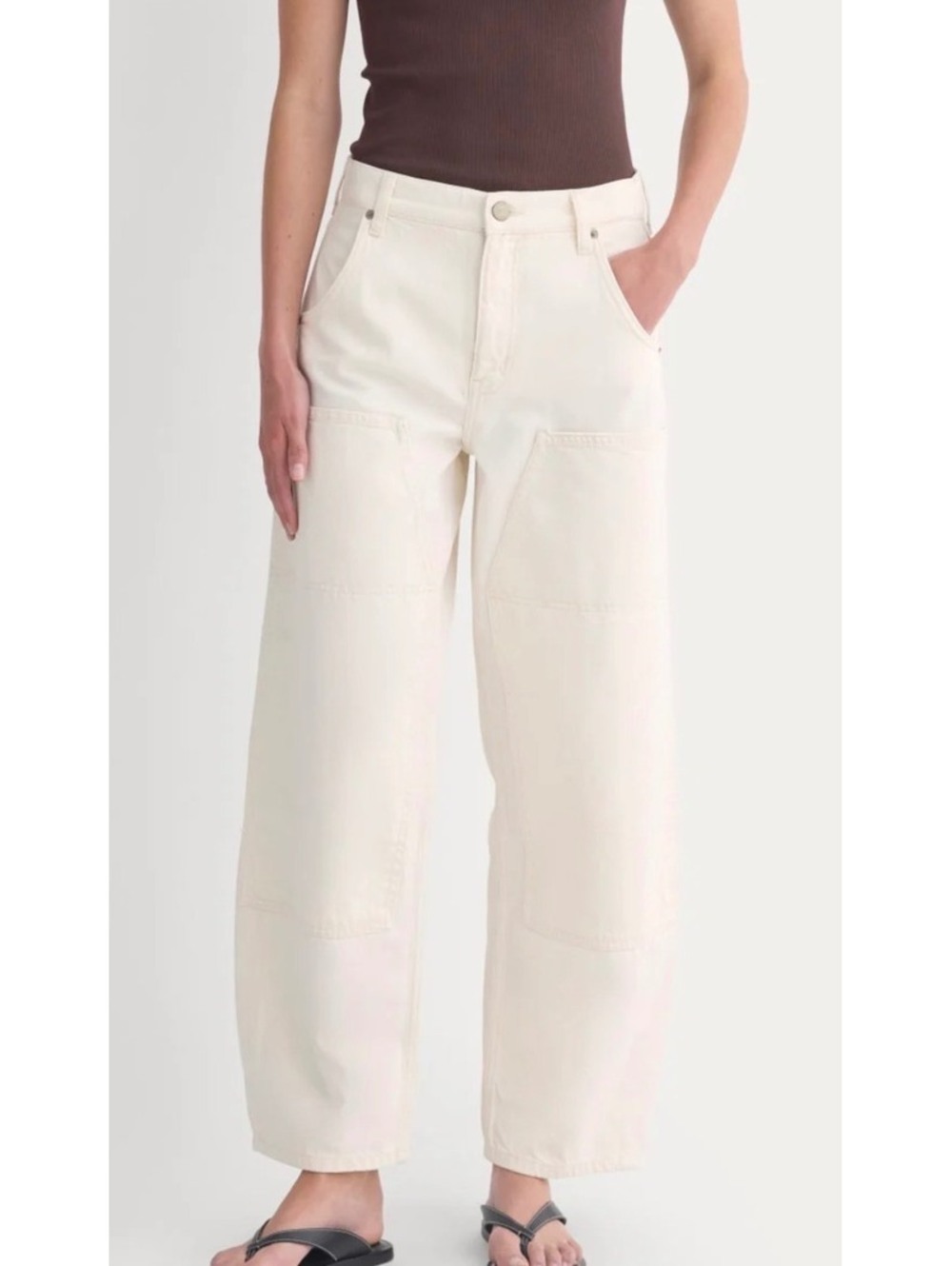 Everlane White Cropped White Wide Leg Pants Size 6